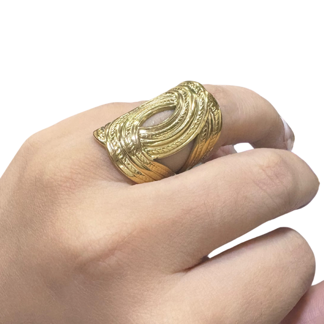 XO XL Egyptian Gold Ring