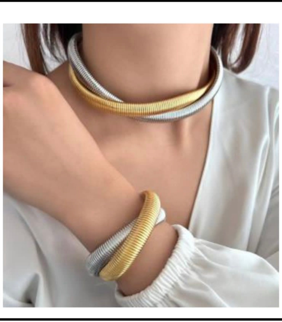Double Cobra Choker Necklace
