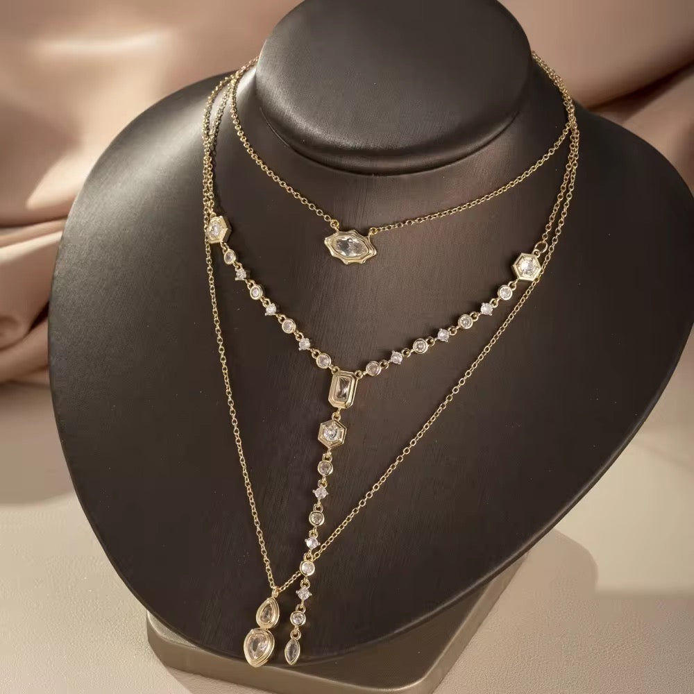 Royal Stone Necklaces Set & Single Options-Gold