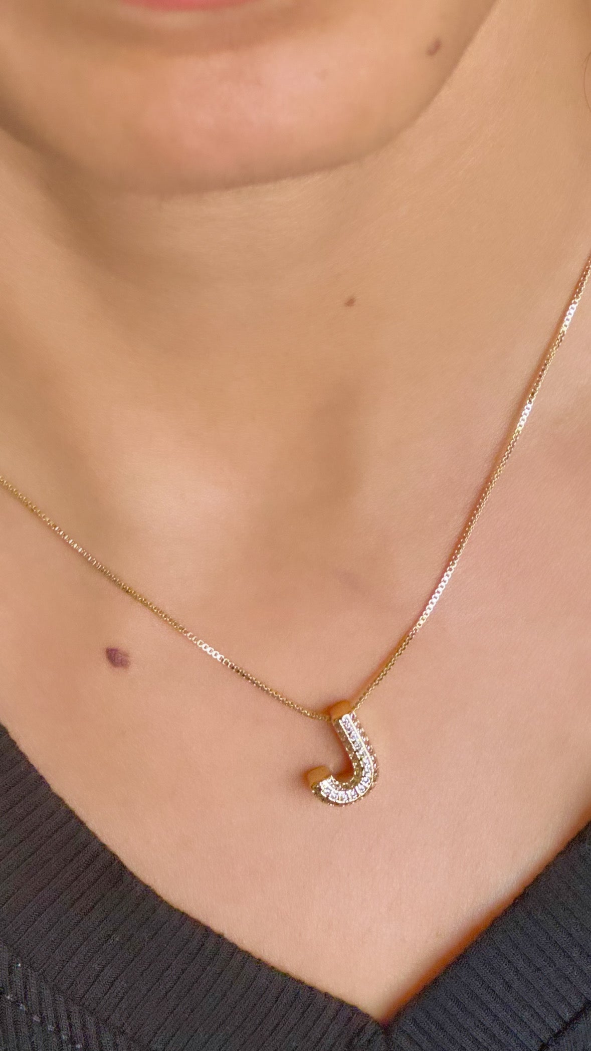 Studded Alphabet Name Necklace-customised OR Single Alphabet