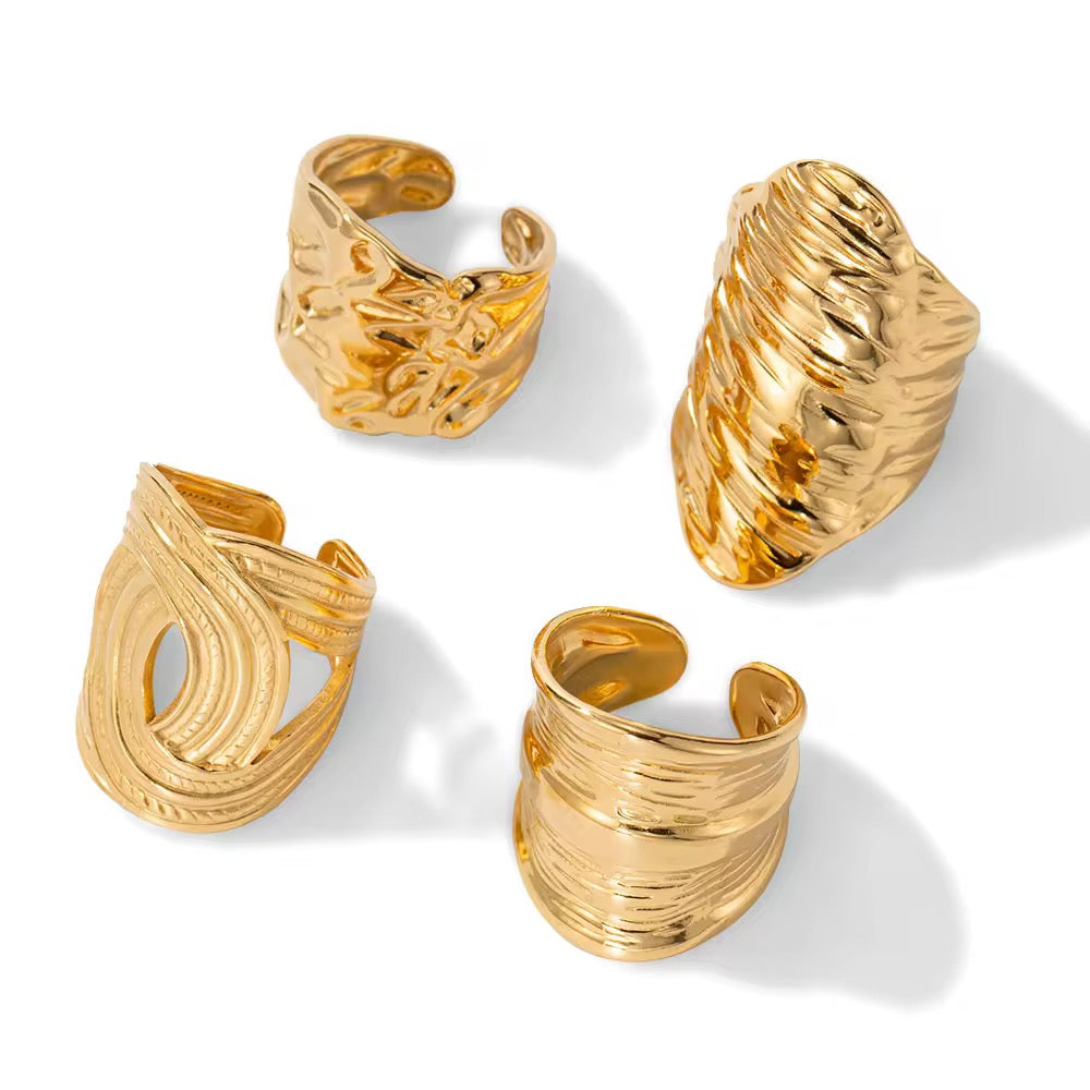 XO XL Egyptian Gold Ring