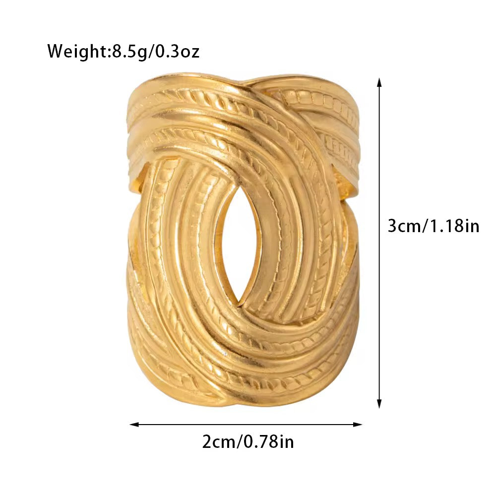XO XL Egyptian Gold Ring