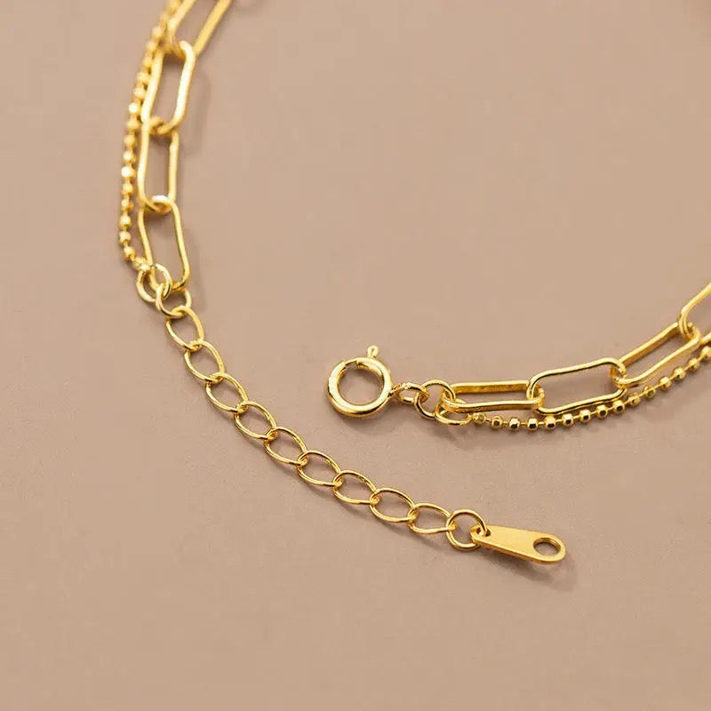 Double Layered SS Chain Bracelet