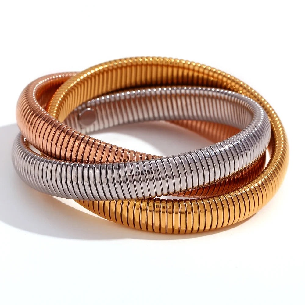 Triple Cobra Intertwined Bracelet