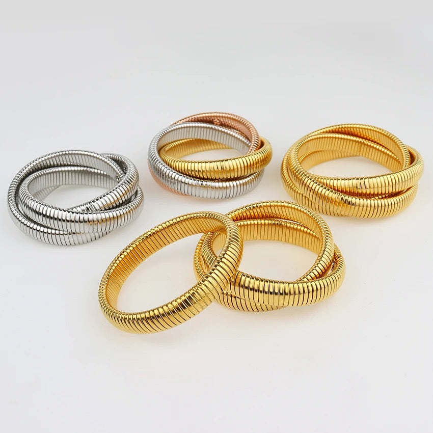Double Cobra Intertwined Bracelet