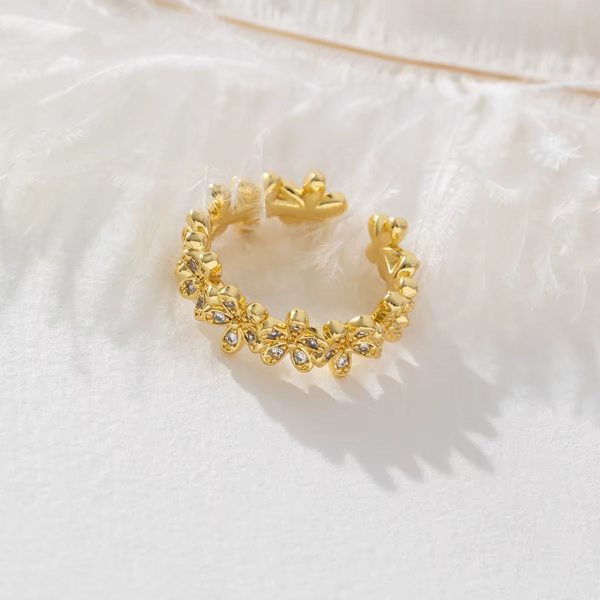 Floral Wreath Ring-Gold and Silver