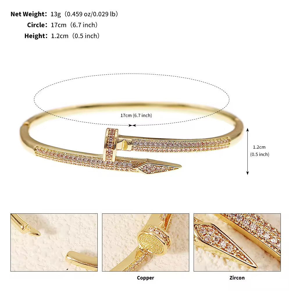 Nail Studded Bracelets-Silver & Gold Styles