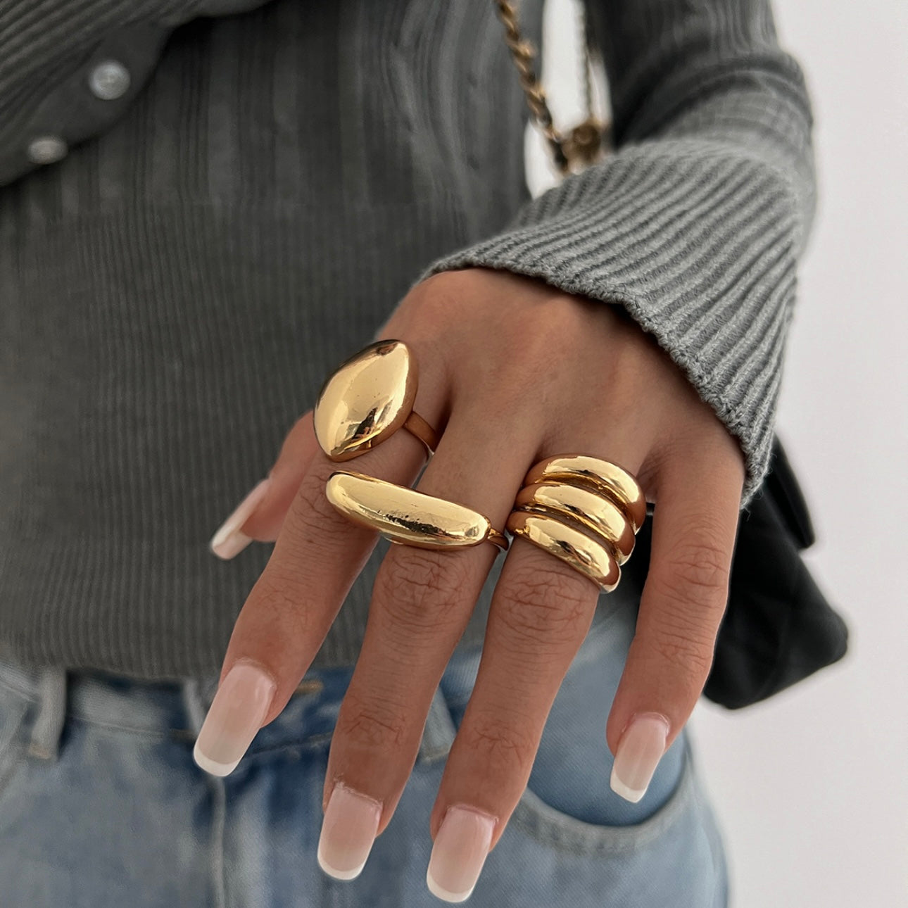 Solid Chunky Ring Sets-4 Combos Available