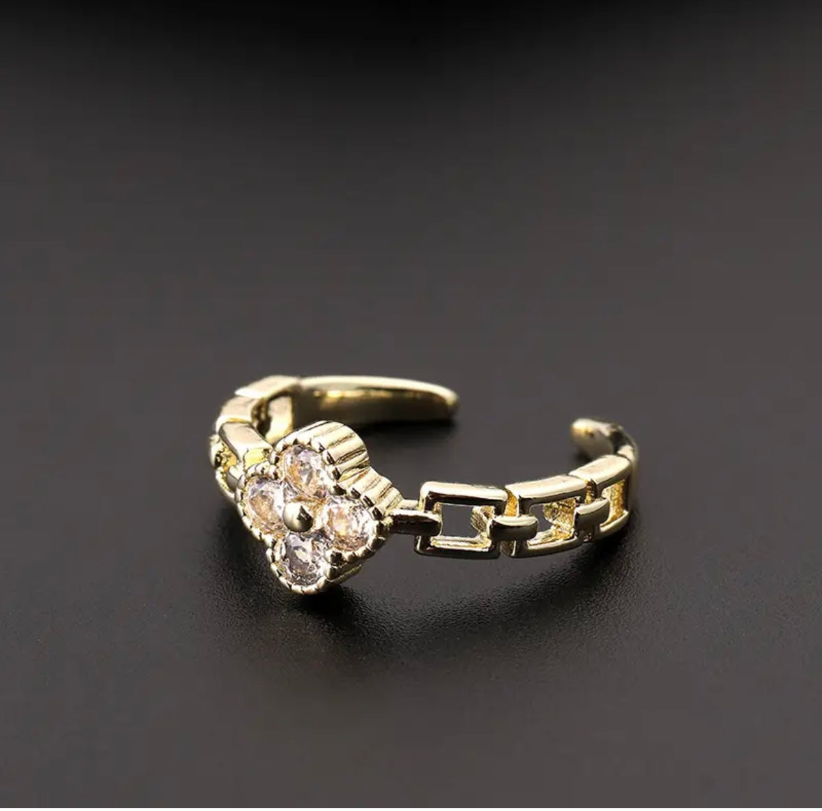 Clover Studded Ring