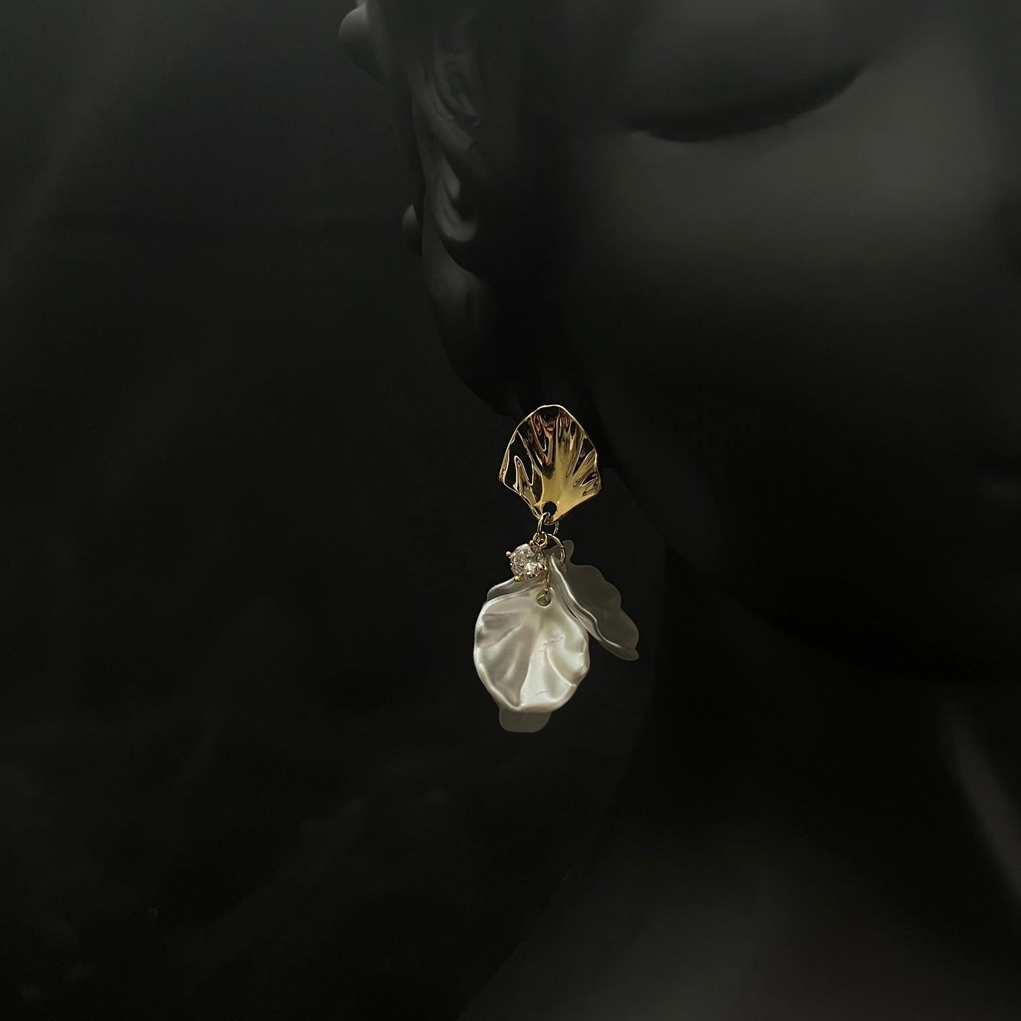 Asymmetrical Pearl Drop Earrings