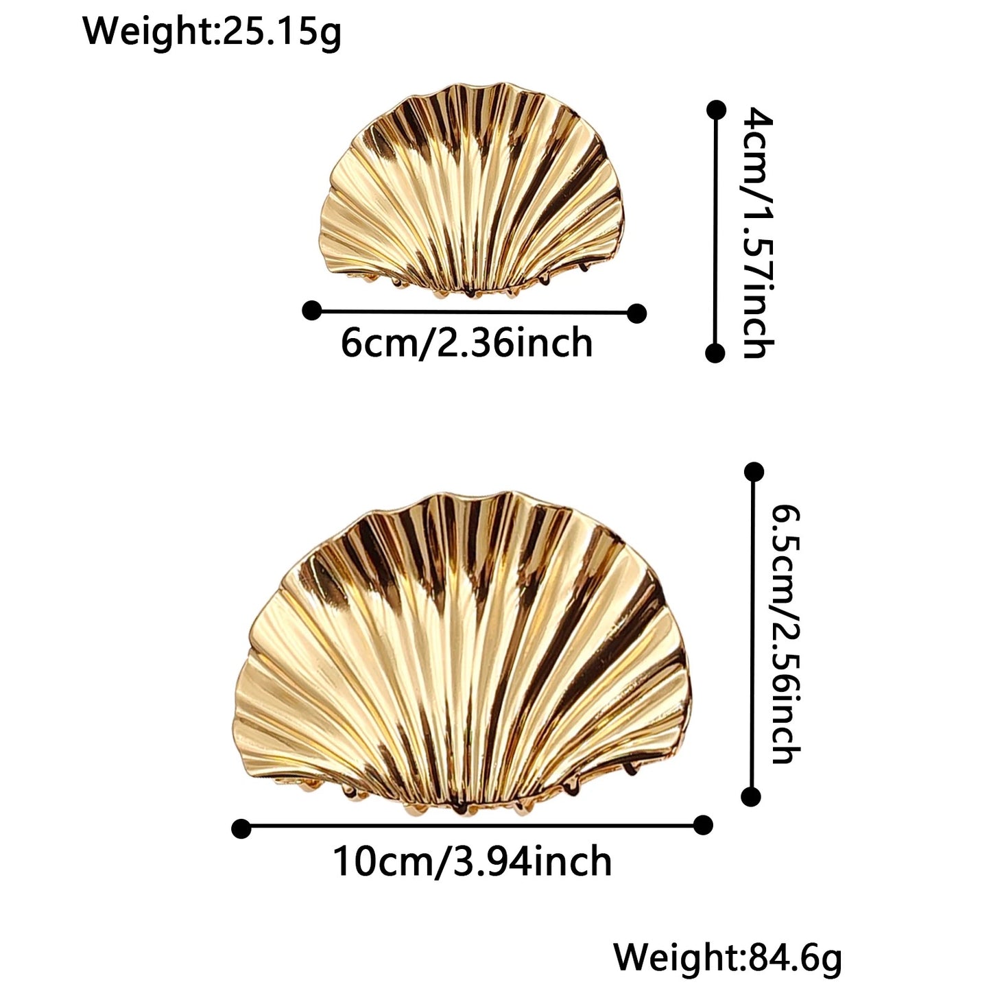 Sea Shell XL Hair Claw Clip