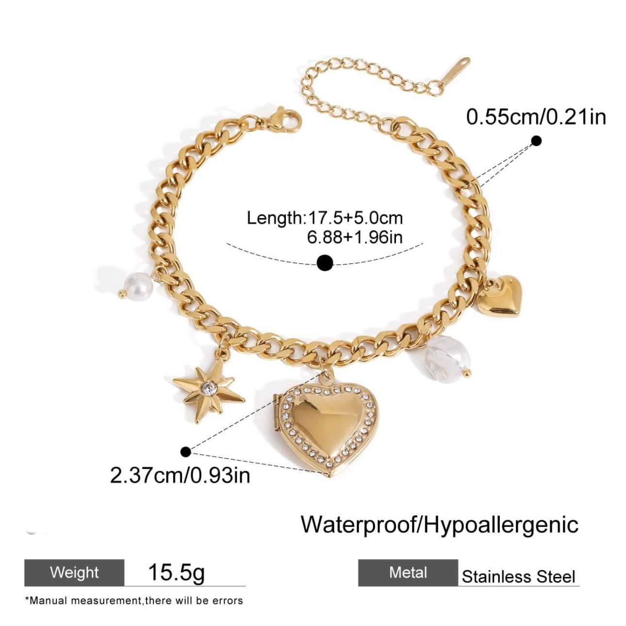 Openable Heart Charm Bracelets-2 Designs