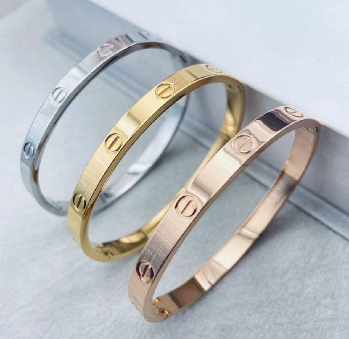 Diamond Band SS Bracelets-3 Types