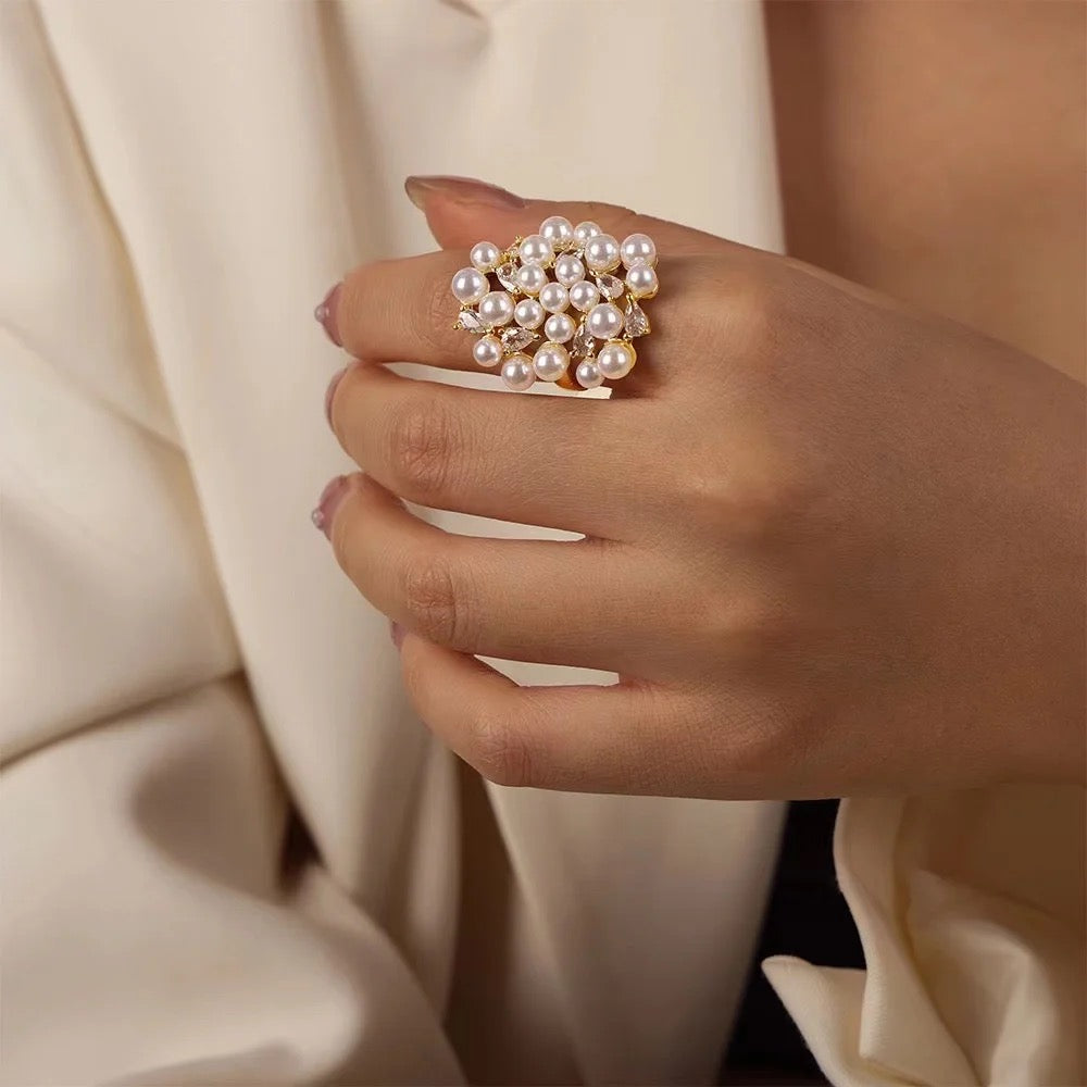 Pearl Cluster Statement Ring- 2 Styles