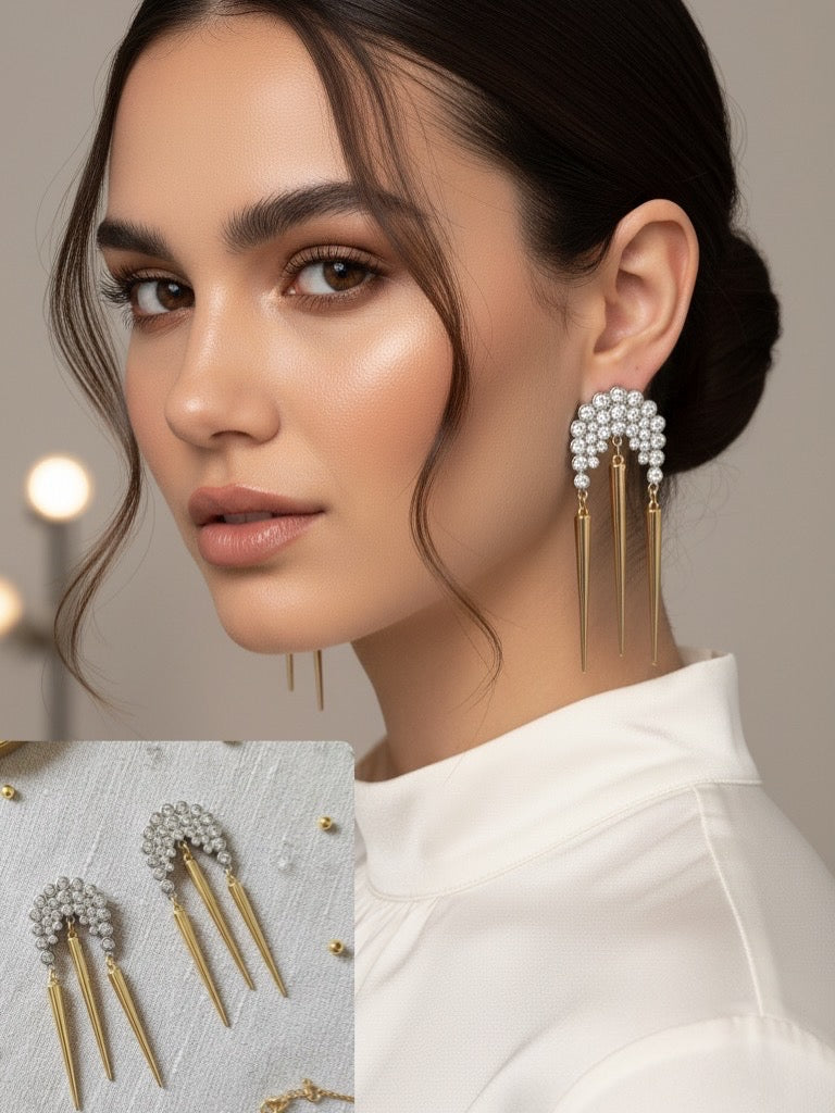 Icecicle Drop Earrings-Gold