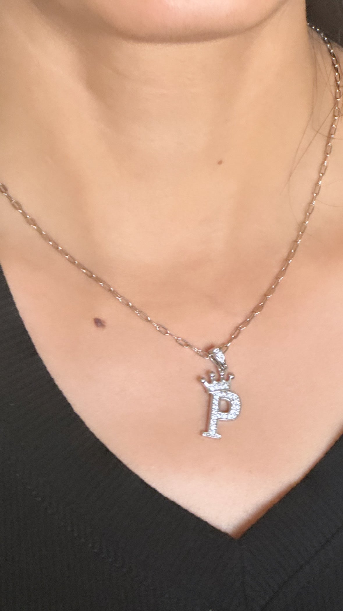 Small Princess Silver Alphabet Necklaces