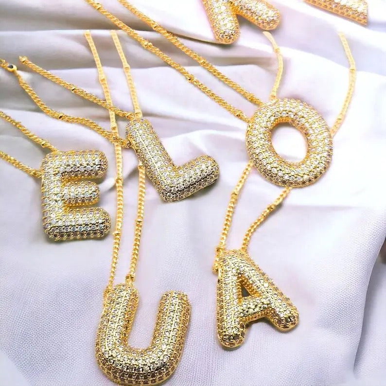 Studded Balloon Alphabets Necklace