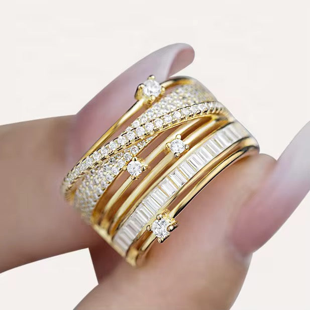 Ultimate Layered Ring- Silver & Gold