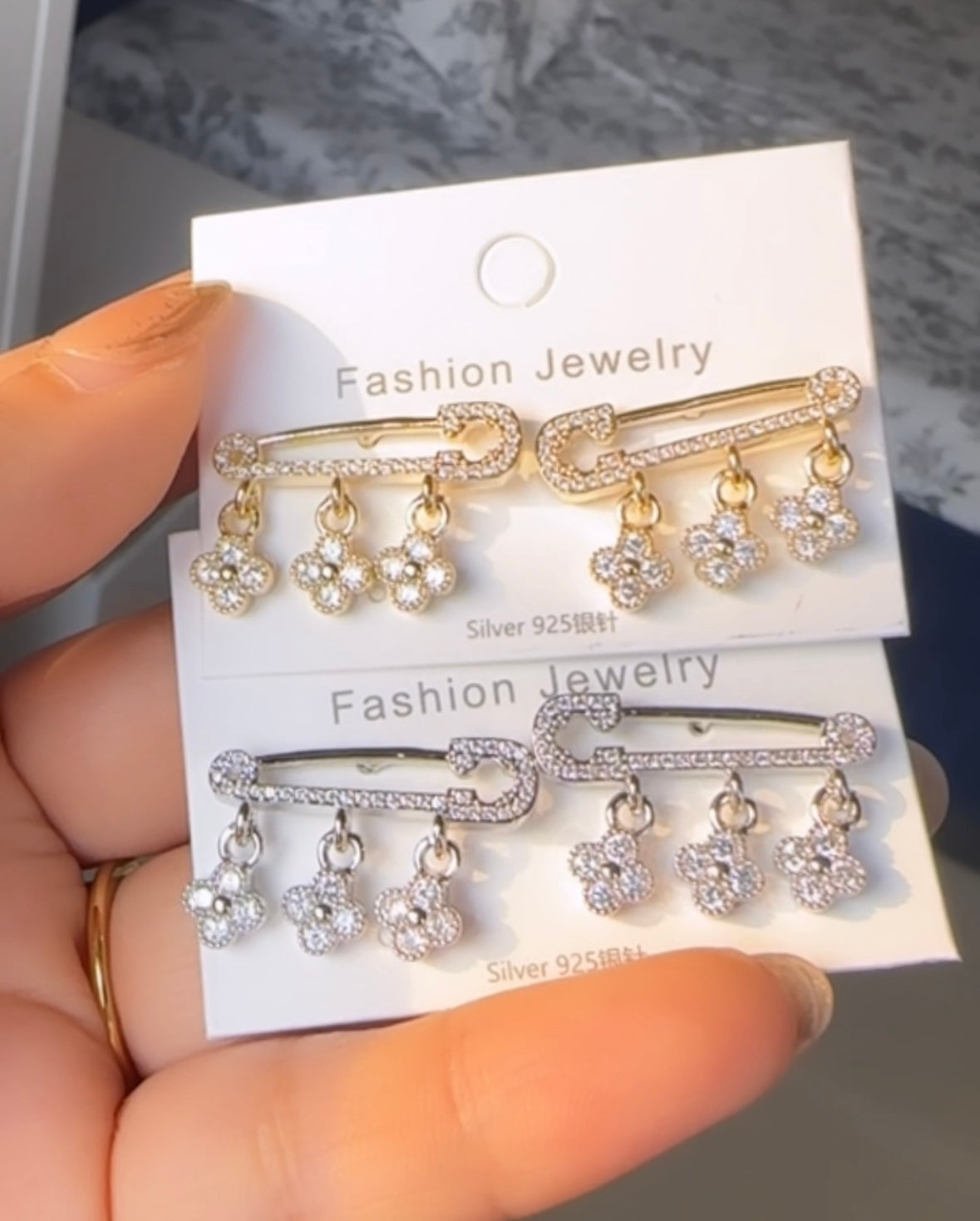 Clover Studded Safety Earrings
