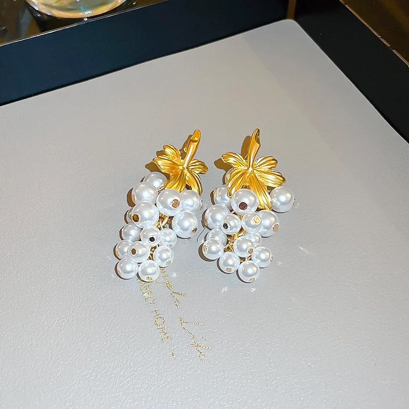 Pearl Grape Vine Earrings