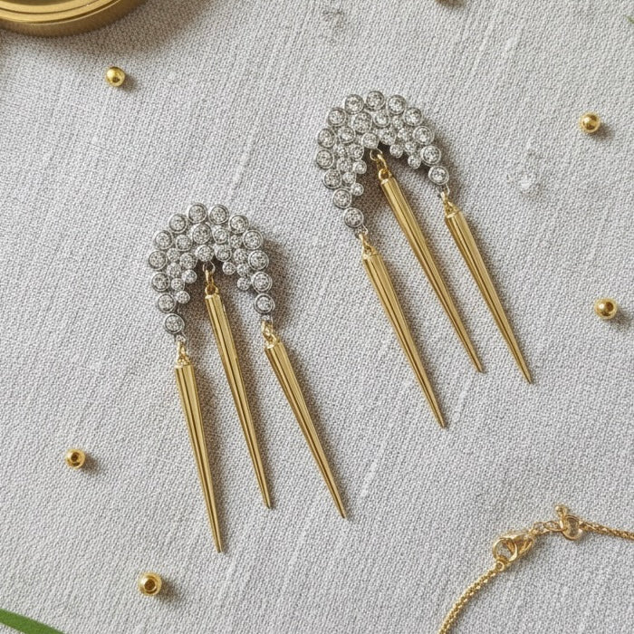 Icecicle Drop Earrings-Gold