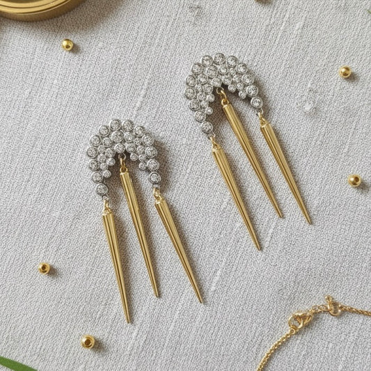 Icecicle Drop Earrings-Gold