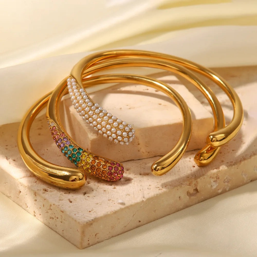 Coma Studded Kada- Gold