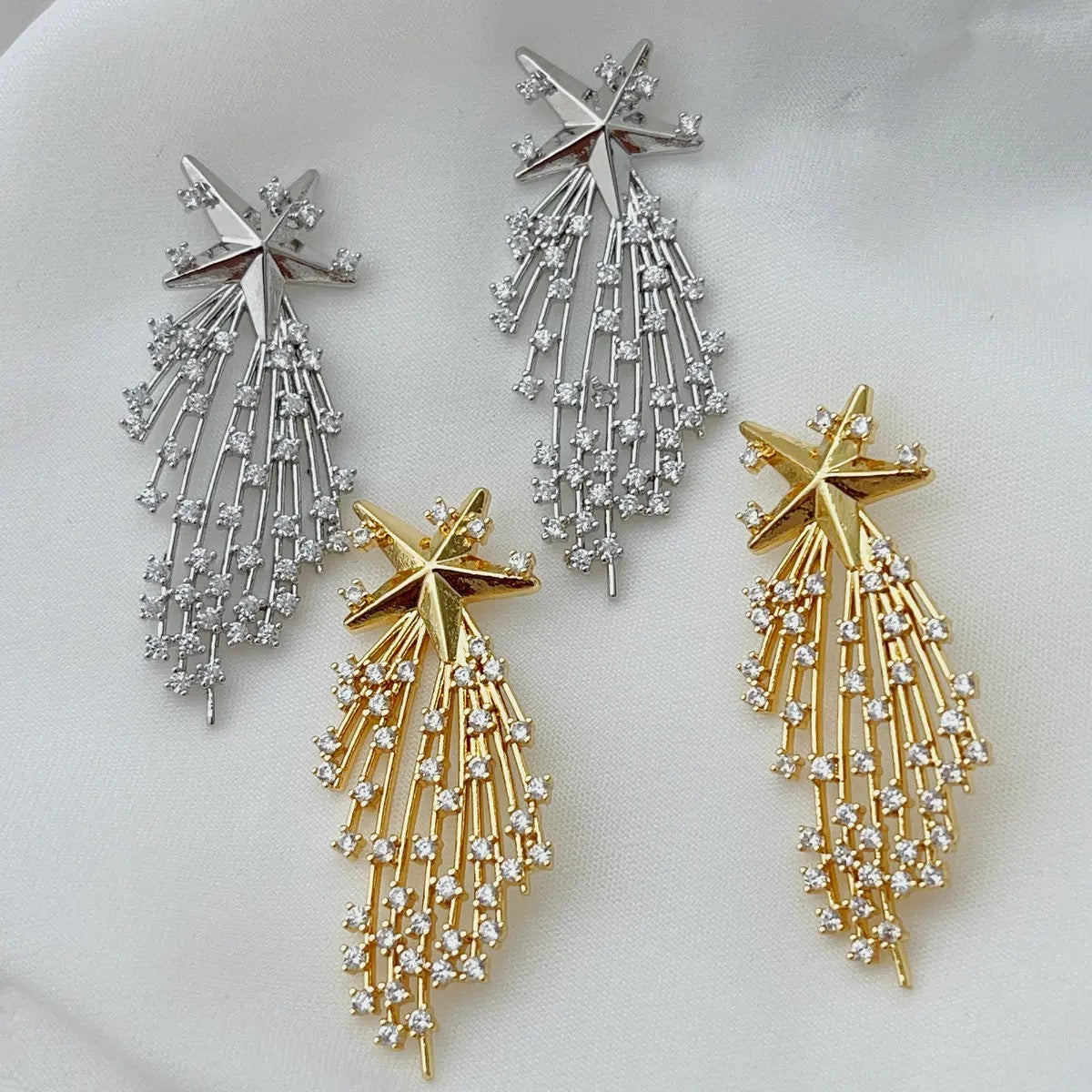 Shimmering Star Diamond Earrings