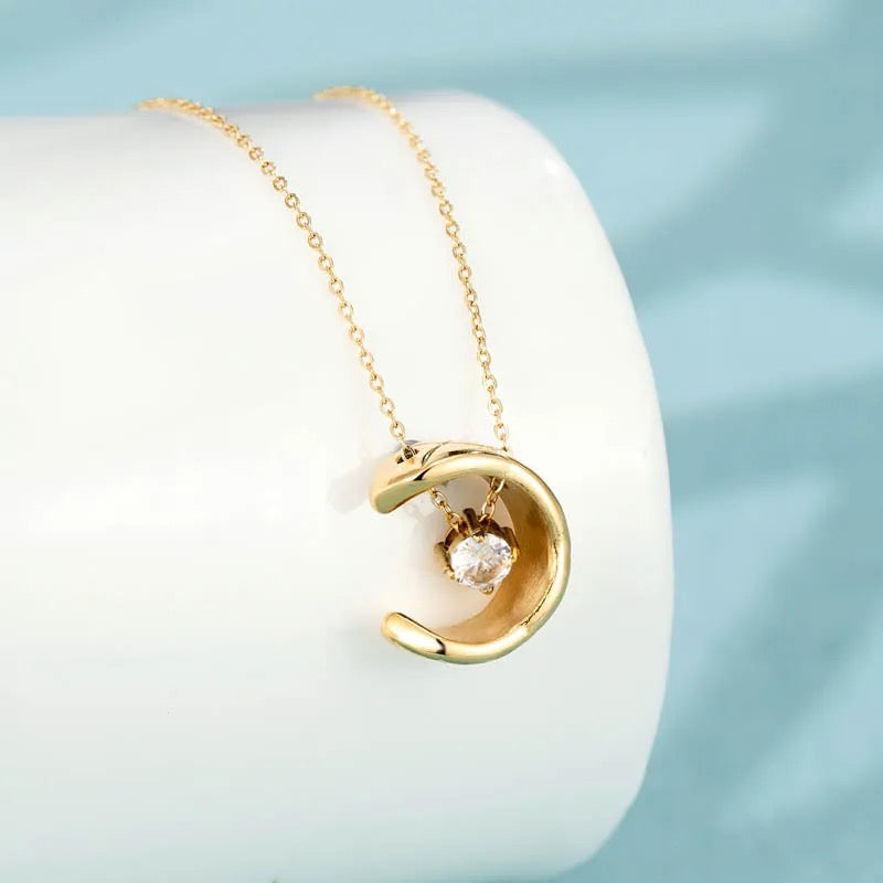 Moon Solitaire Necklace