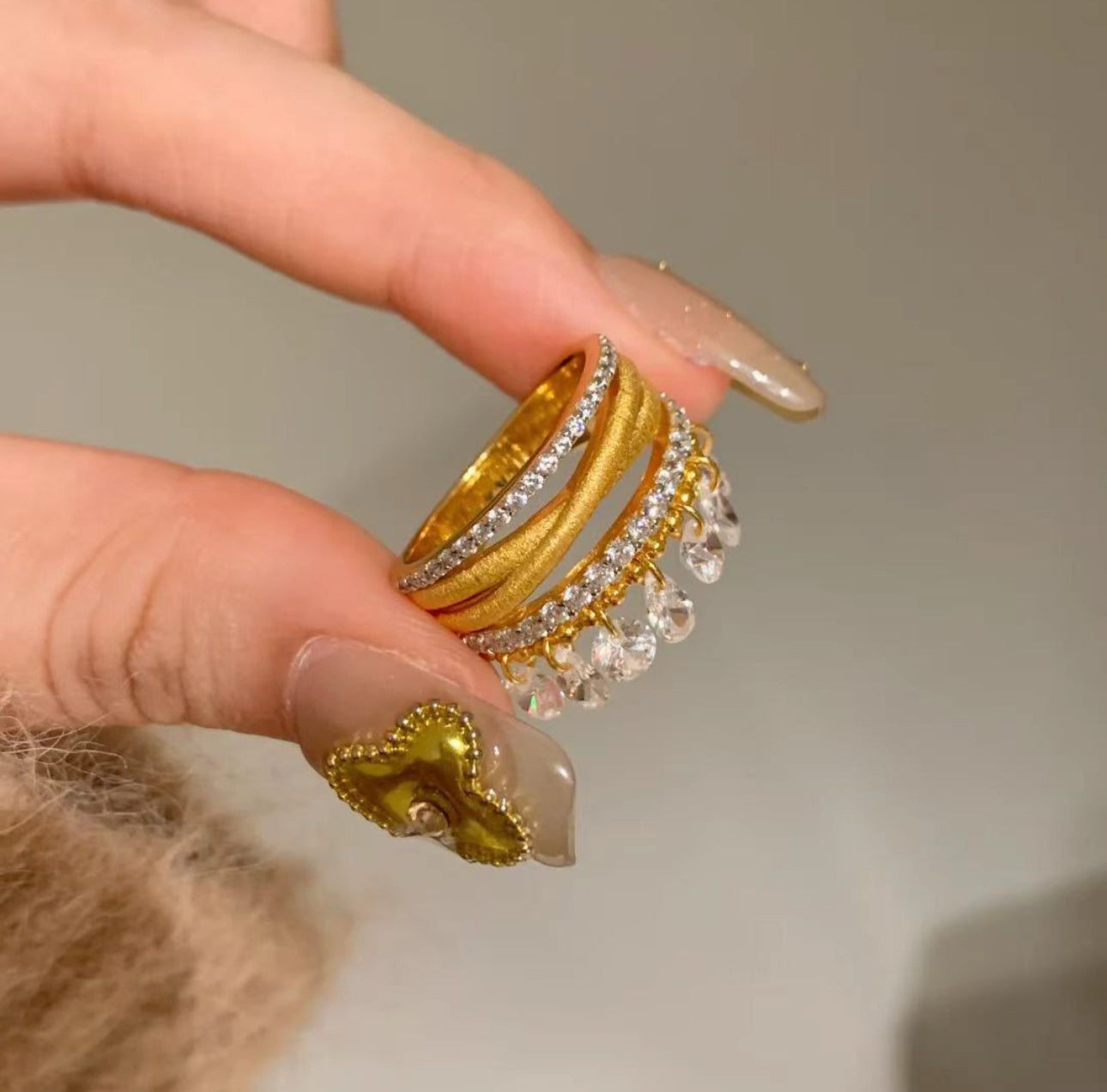 Gazala Dangling Crystal Ring