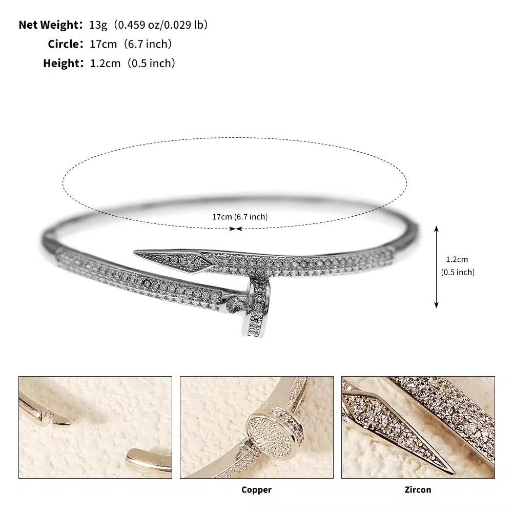 Nail Studded Bracelets-Silver & Gold Styles