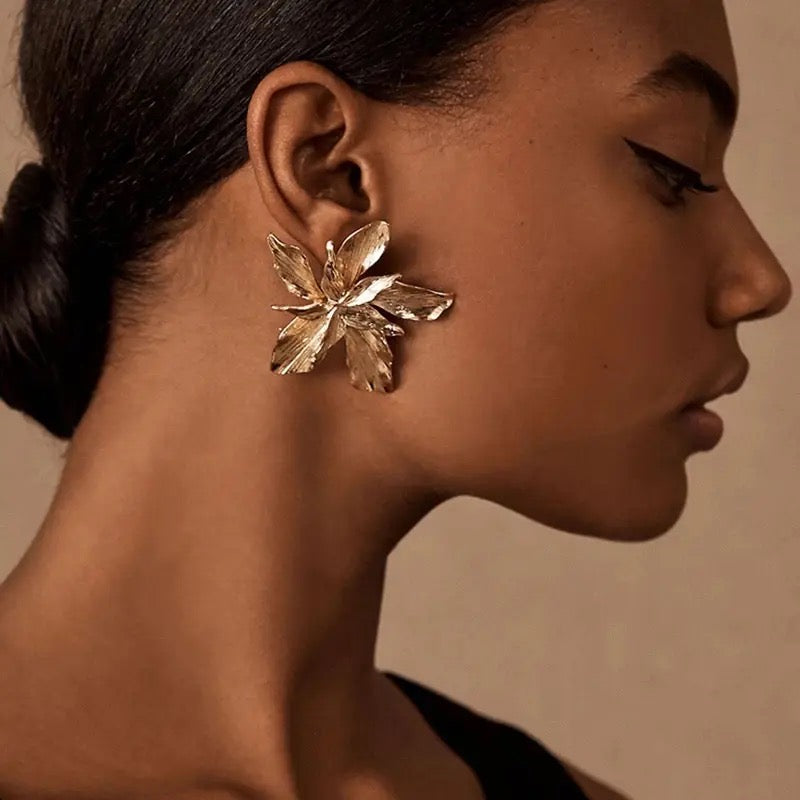 Wild Flower Earrings-Gold