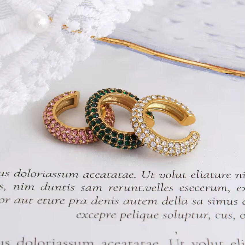 Studded Ring Ear Cuffs-5 Colours
