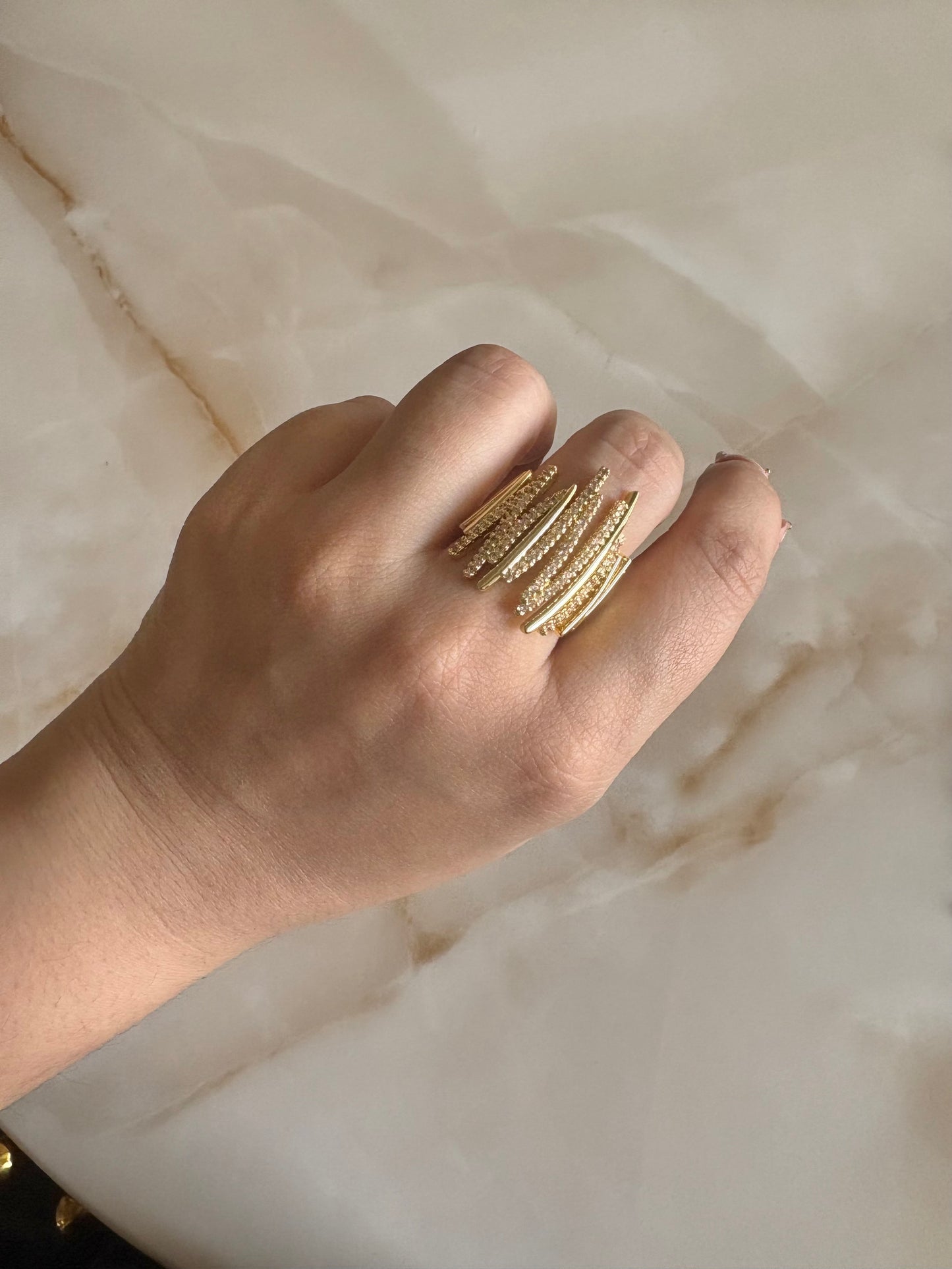 Stylish Gold Thorn Ring-Adjustable Gold & Silver