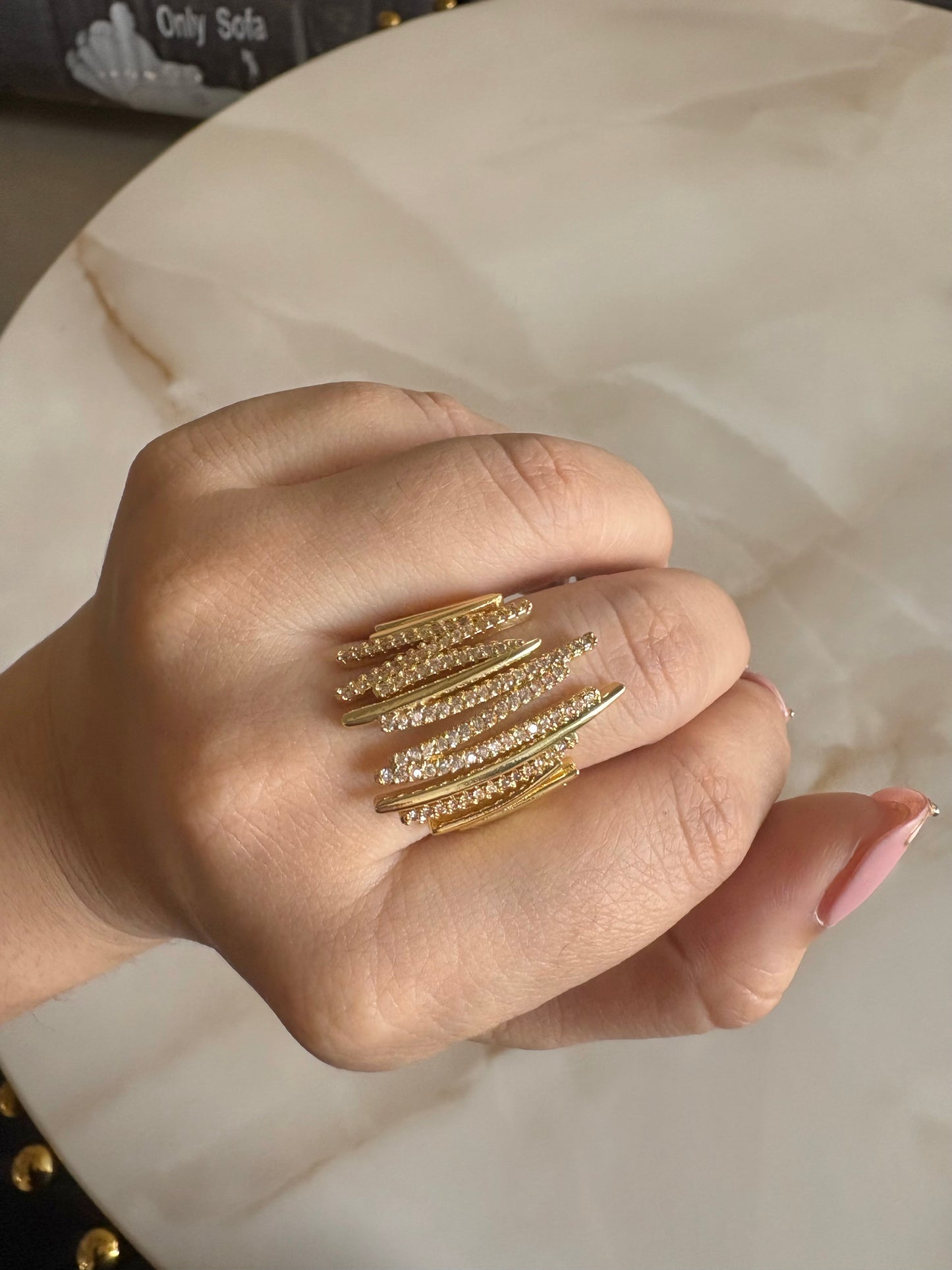 Stylish Gold Thorn Ring-Adjustable Gold & Silver