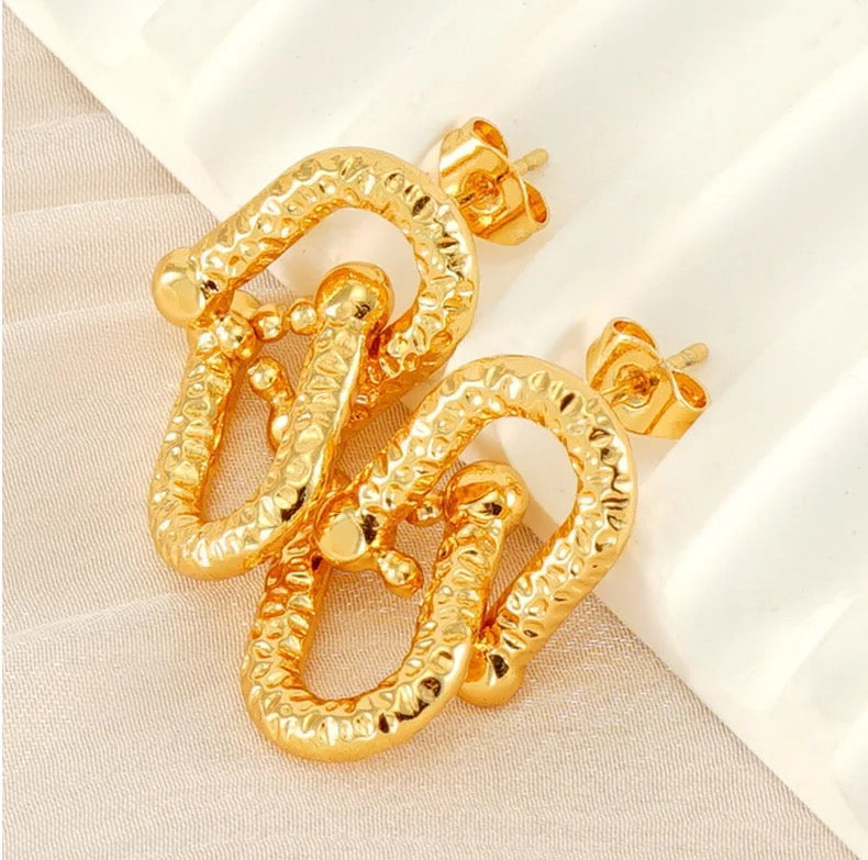 Textured Link Earrings
