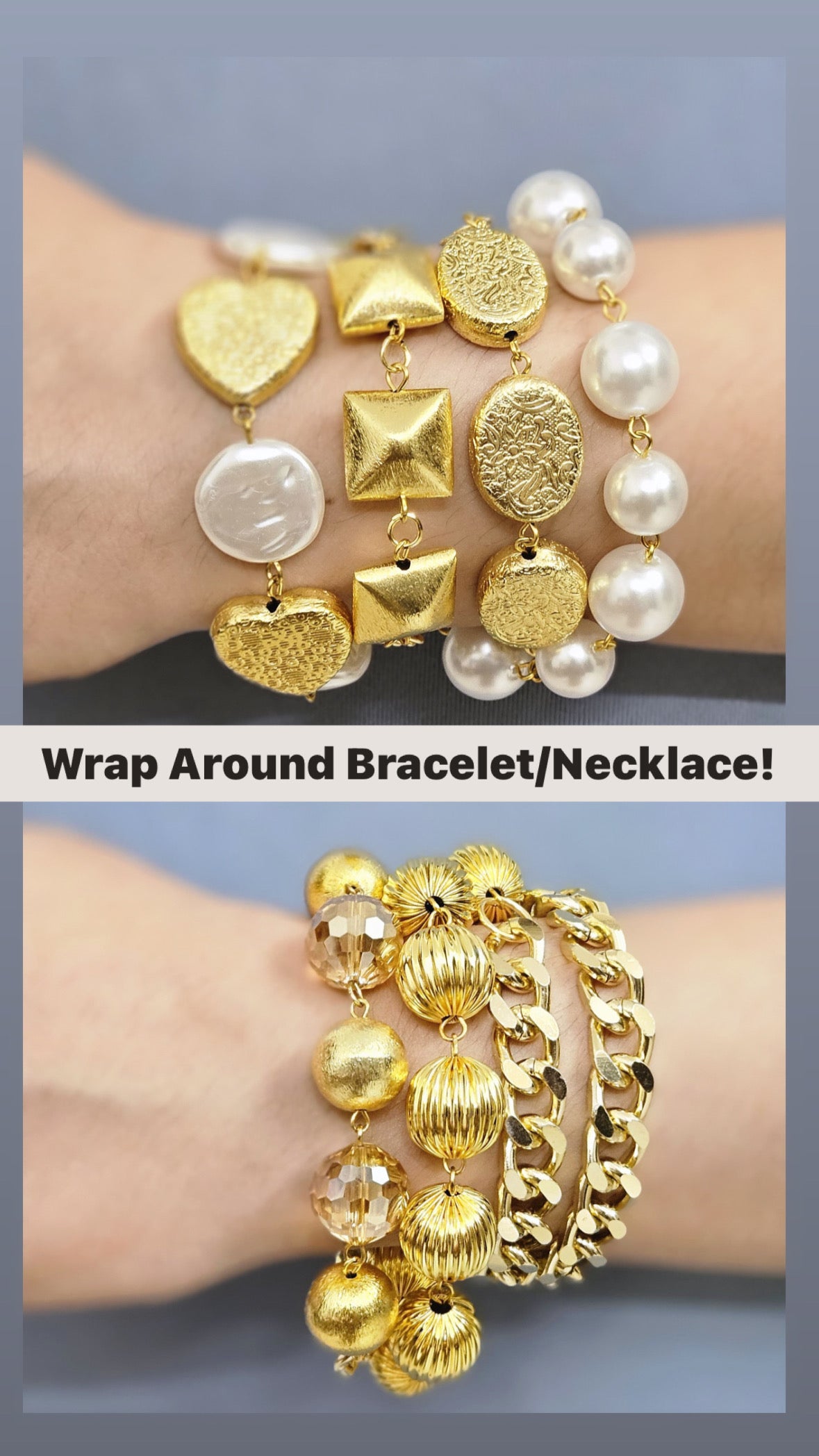 Wrap Around Chunky Bracelet/ Mecklace-2 Designs