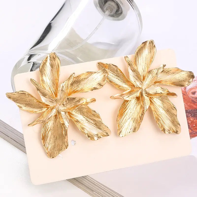 Wild Flower Earrings-Gold