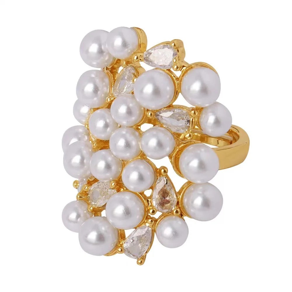 Pearl Cluster Statement Ring- 2 Styles