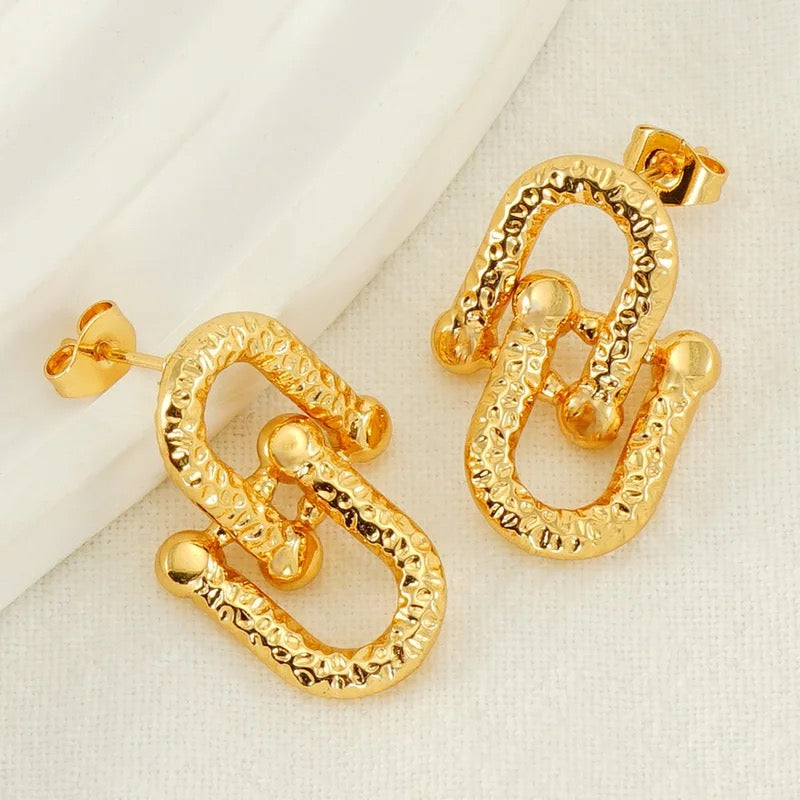 Textured Link Earrings