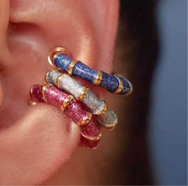 Colored Enamel Ring Ear Cuffs-4 Colours