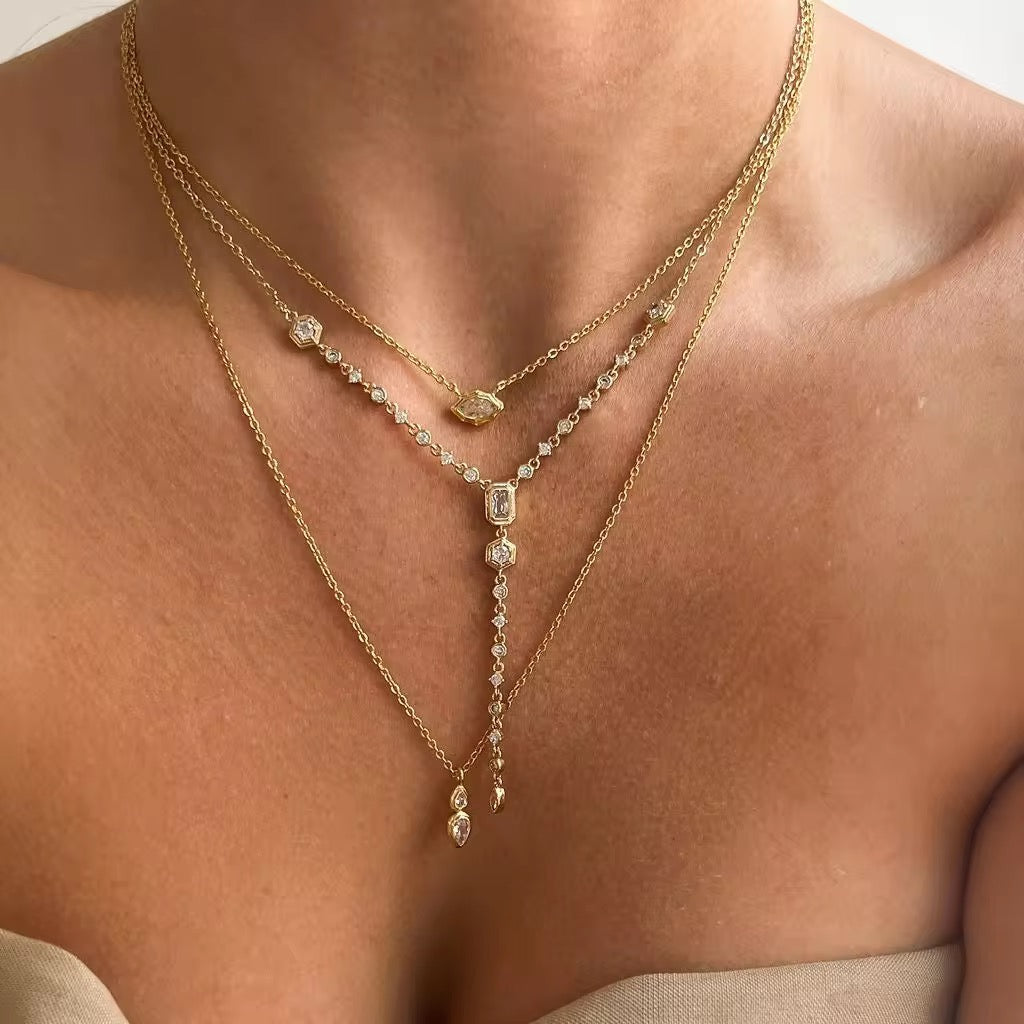Royal Stone Necklaces Set & Single Options-Gold
