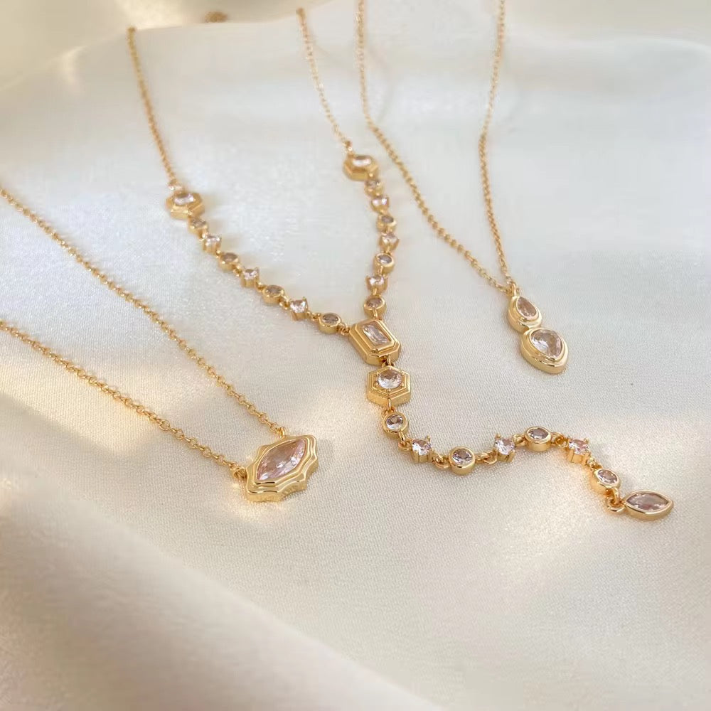 Royal Stone Necklaces Set & Single Options-Gold