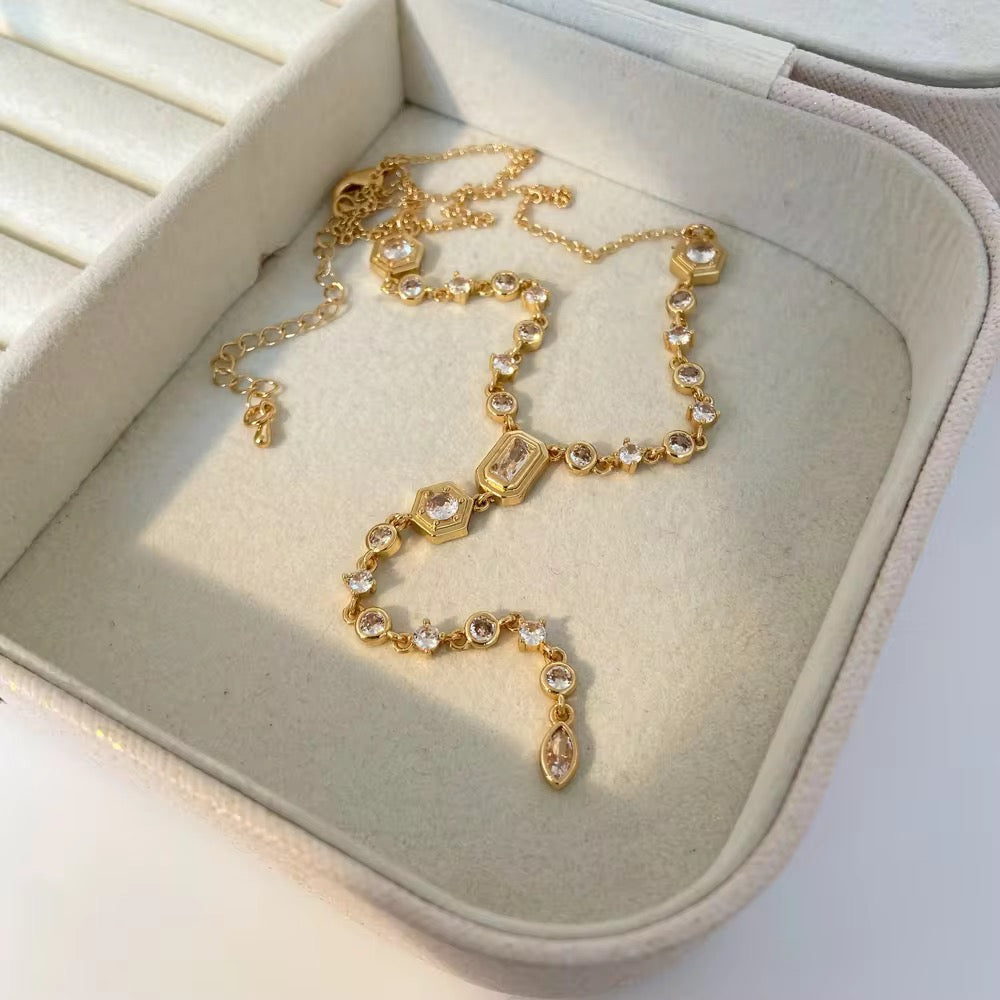 Royal Stone Necklaces Set & Single Options-Gold