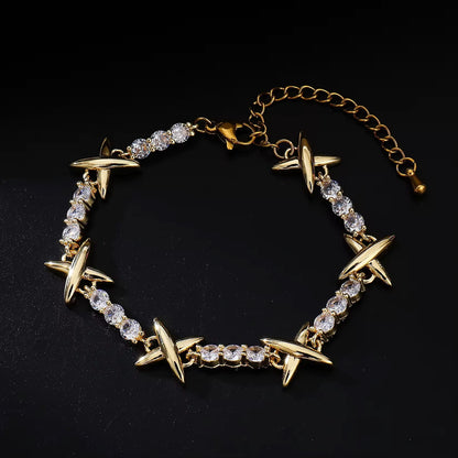 XOXO Tennis Gold SemiLuxe Bracelet