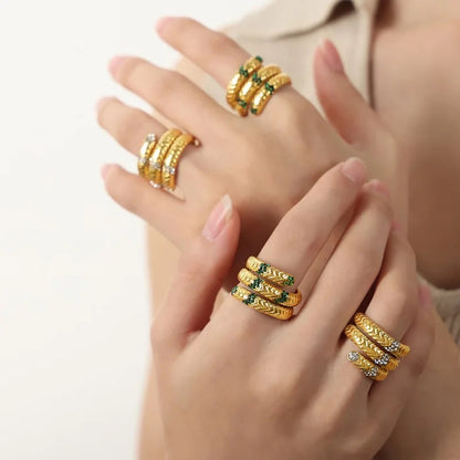 Studded Rope Statement Ring