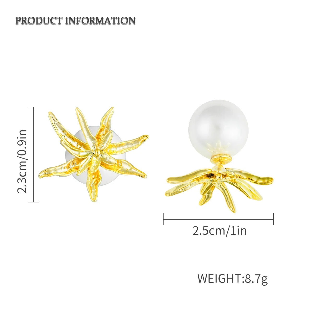 Wild Lily Pearl Sandwich  Earrings