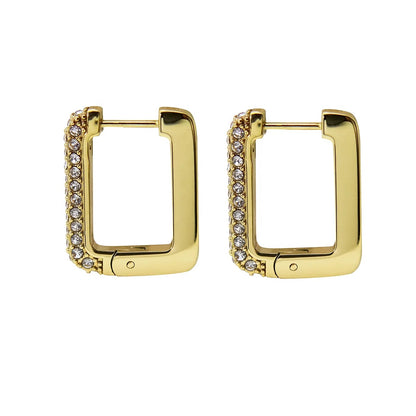 Studded Square Hoop Earrings-Medium and Mini Size