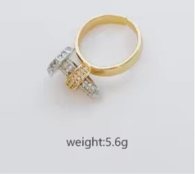 4D Studded Nail Ring