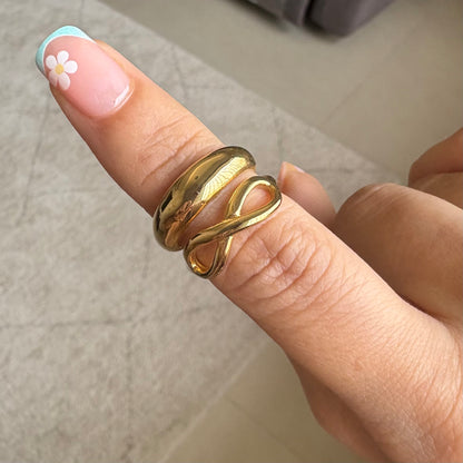 Infinity Layered Stainless Steel Ring